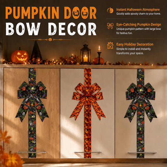 🎃 Halloween Cabinet Bow & Ribbon Wreath: Spooky Cute Kitchen Decor! 👻