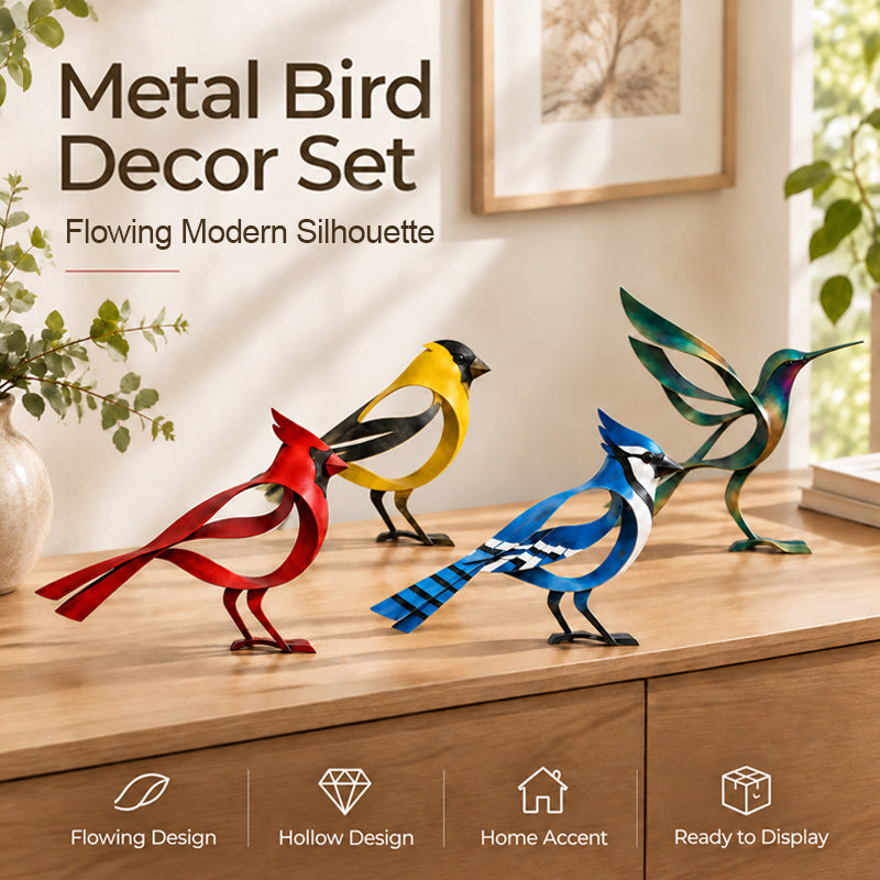 🕊️✨ Metal Bird Sculpture — Modern Openwork Design for Home Decor