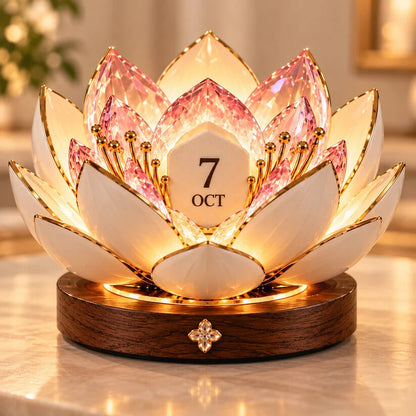 🌸 Automatic Blooming Perpetual Calendar — Flower Calendar That Shows the Date with Warm Ambient Light