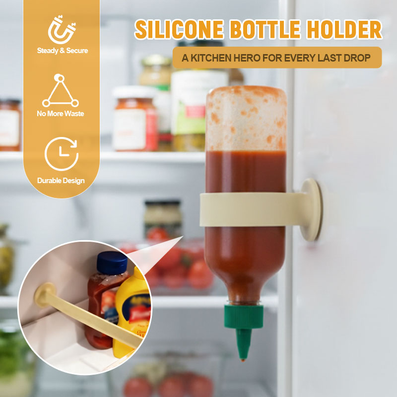 🍯 "No Drop Left Behind" Silicone Bottle Holder: Zero Sauce Waste & Fridge Organizer! 🥫