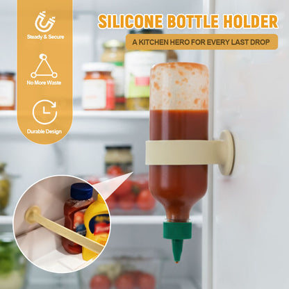 🍯 "No Drop Left Behind" Silicone Bottle Holder: Zero Sauce Waste & Fridge Organizer! 🥫