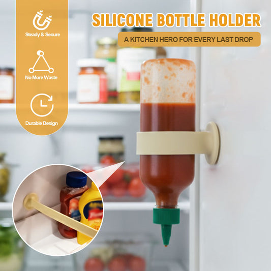 🍯 "No Drop Left Behind" Silicone Bottle Holder: Zero Sauce Waste & Fridge Organizer! 🥫