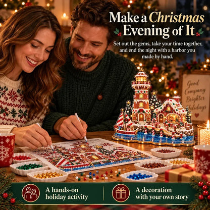🗼DIY Pearl Diamond Christmas Lighthouse Kit -- 8 Coastal Styles, Bead-by-Bead Craft & Standing Holiday Display
