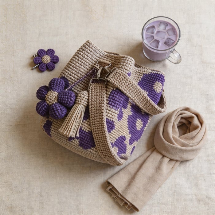 🏆 Promotion 49% OFF🧵🌸Handmade Crochet Flower Tote 🌼✨