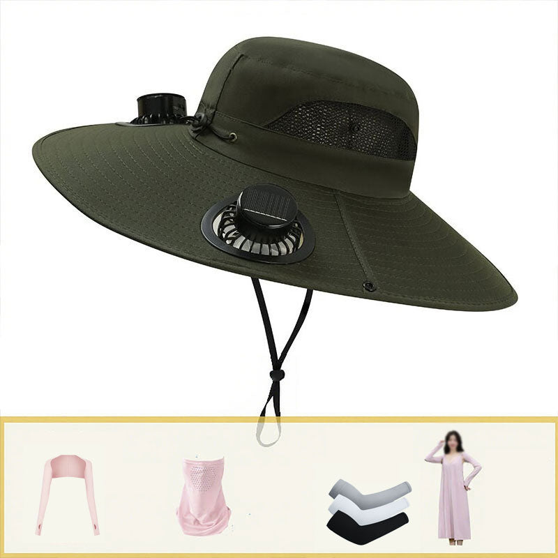 🧢 Turbine solar-powered fan hat: the ultimate hands-free cooling gadget! 🌪️