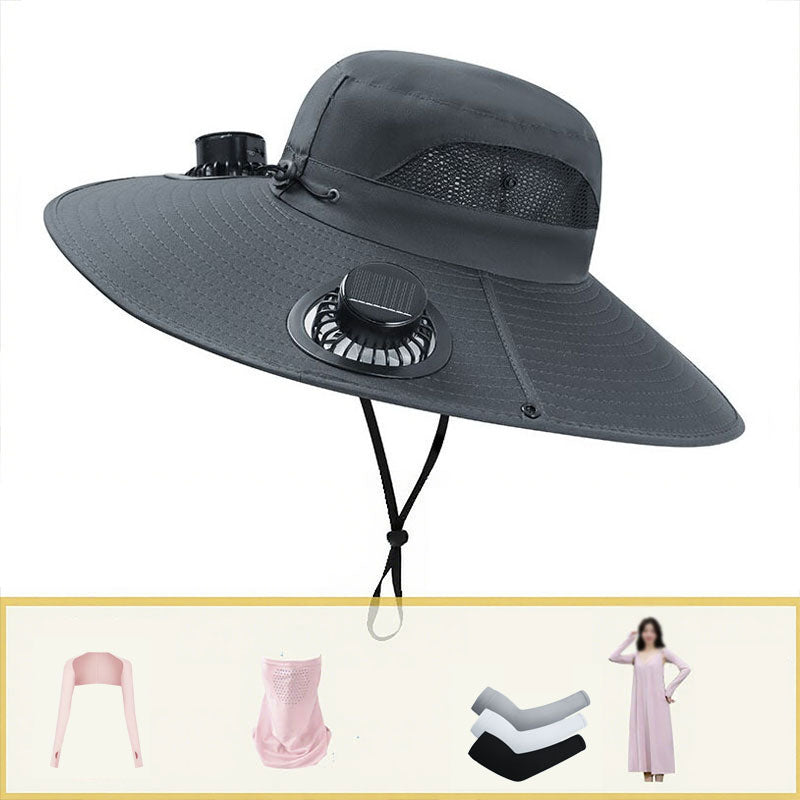 🧢 Turbine solar-powered fan hat: the ultimate hands-free cooling gadget! 🌪️