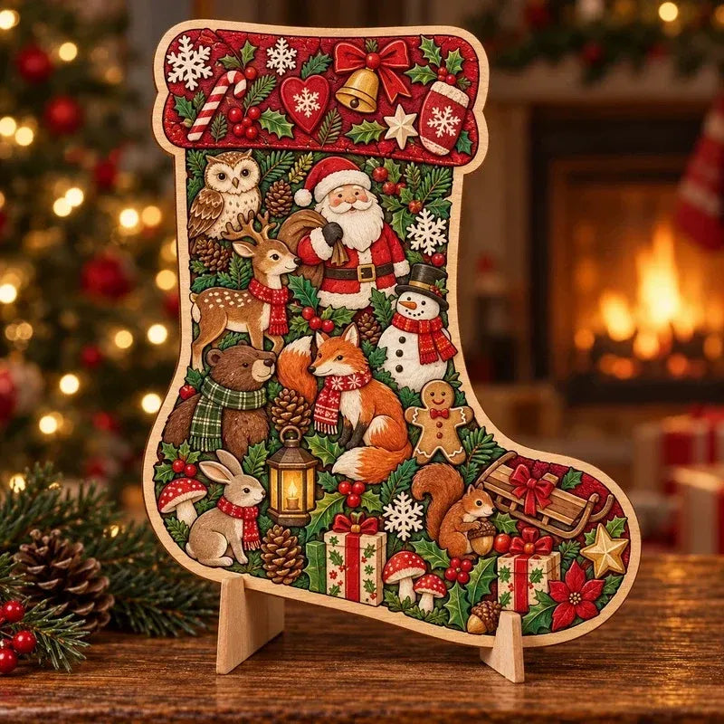 🎄🧩 Wooden Christmas Puzzle with Stand — 8 Festive Designs to Build & Display