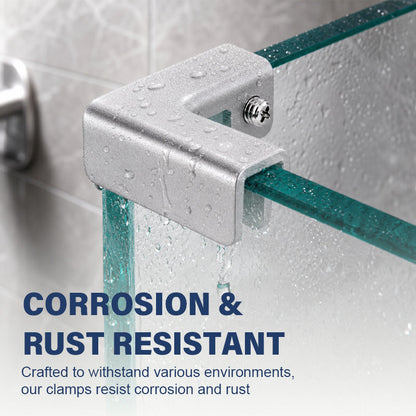 🔩 Premium Aluminium Alloy Glass Clamps: No-Drill Shelf & Panel Bracket Holder! 🛡️