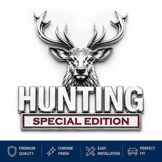 🦌 Hunting Special Edition 3D Metal Vehicle Emblem: Rugged Stag Badge!