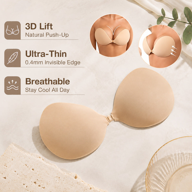 💖 3D Solid Silicone Push-Up Bra Nipple Covers: Invisible Lift Covers! ✨