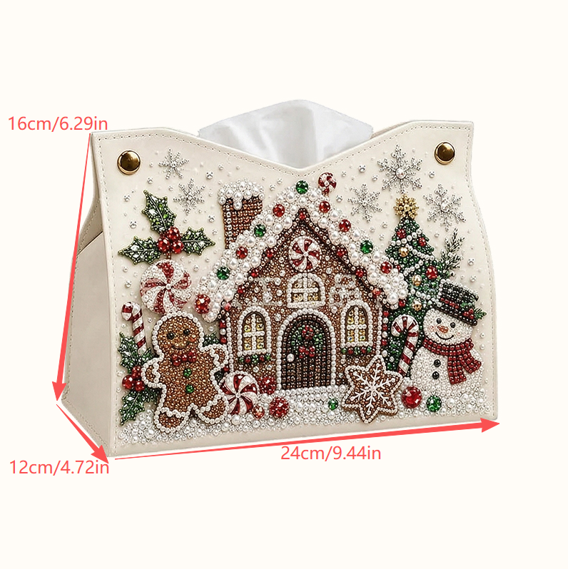 🎄DIY Diamond Painting Tissue Holder -- Double-Sided Christmas Craft, Festive Designs & Everyday Use