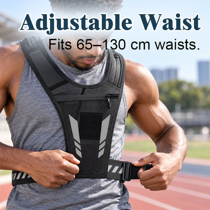 🏃Hands-Free Running Vest -- Water Bottle, Phone Storage & Reflective Safety