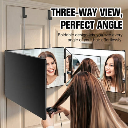 💇‍♀️ See every angle of your hair – tri‑fold salon mirror for perfect DIY cuts! ✨