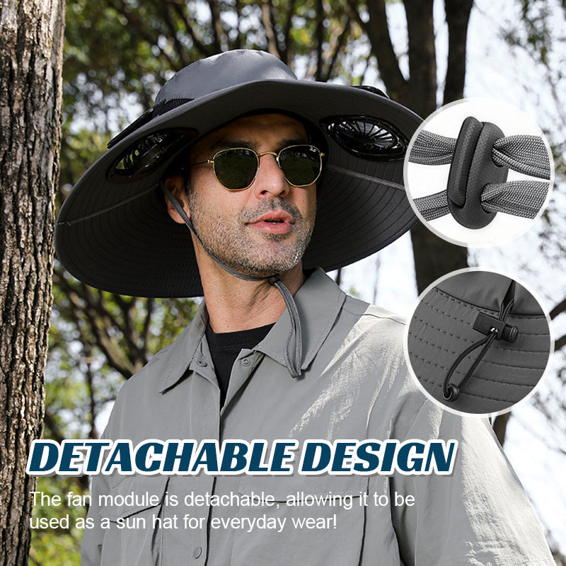 🧢 Turbine solar-powered fan hat: the ultimate hands-free cooling gadget! 🌪️