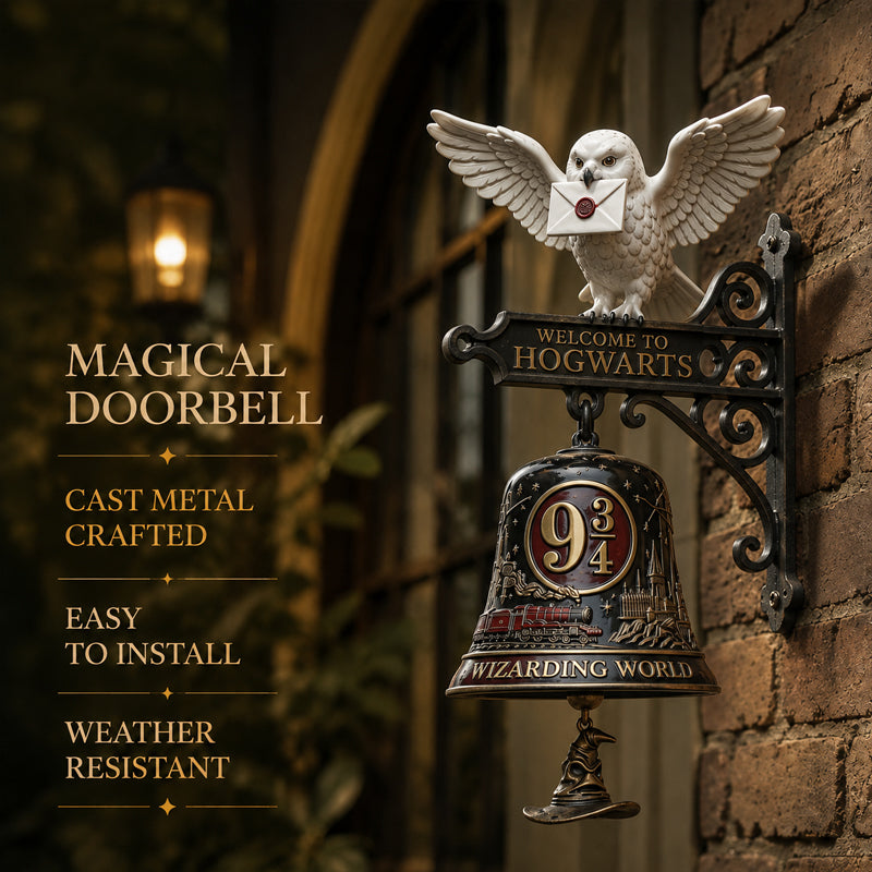 🦉🔔 Enchanted Owl Door Bell — Magical Platform 9¾ Welcome Chime