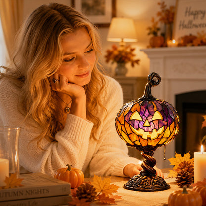 🎃 Tall Pumpkin Lamp: Cozy Autumn Glow & Halloween Decor Light! 🍂