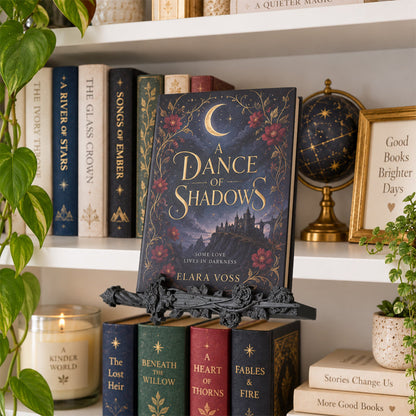 📚✨ Floating Book Display Shelf — Magical Floating Look with Decorative Botanical Accent