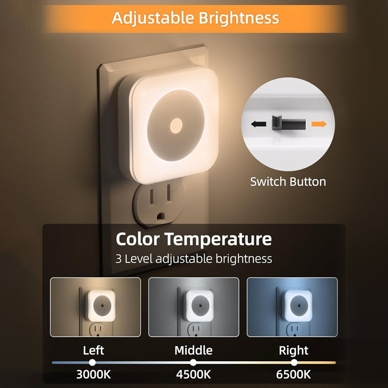 Plug-in LED Night Light with Dusk-to-Dawn Sensor – Energy-Efficient Guide Light for Hallway, Landing & Bedroom