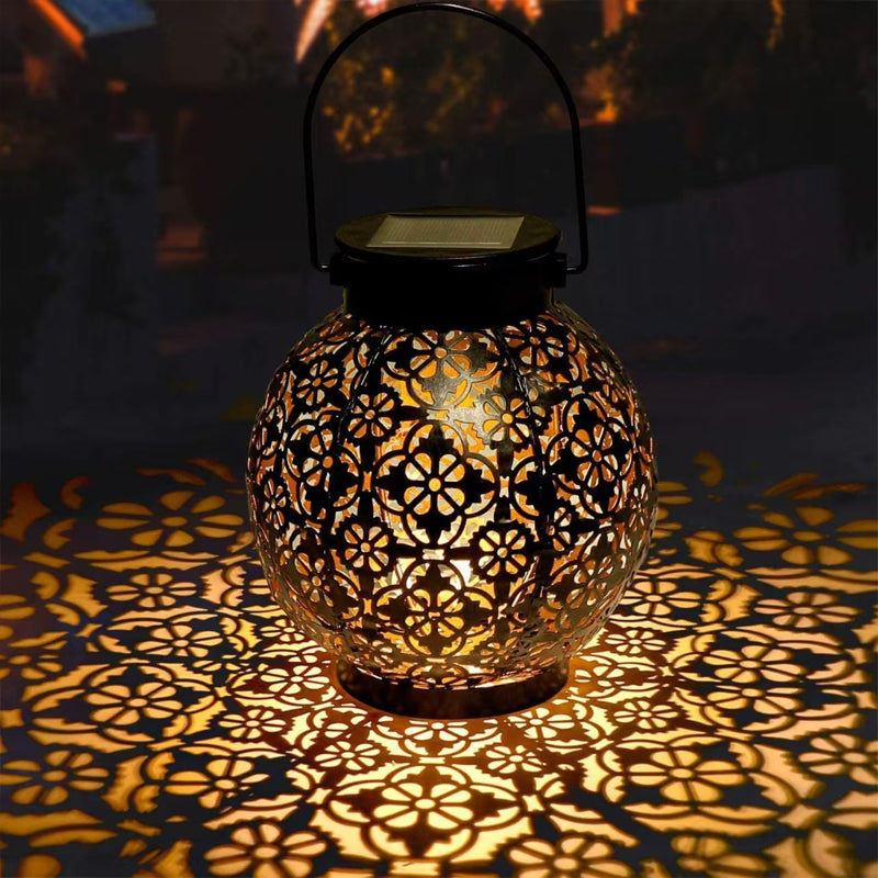 ✨ Transform Your Backyard into a Magical Wonderland! 🌙 Solar Hollow Patterned Lights 🏮