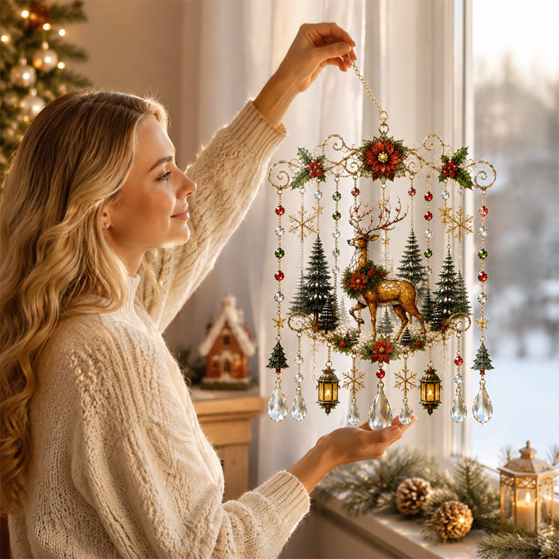 ✨ Christmas Crystal Hanging Ornament: Sparkling Holiday Suncatcher Decor! 🎄