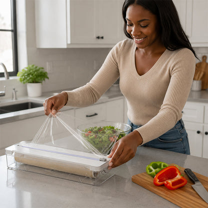 🍳 2-in-1 Kitchen Foil & Cling Film Dispenser with Sliding Cutter! ✂️