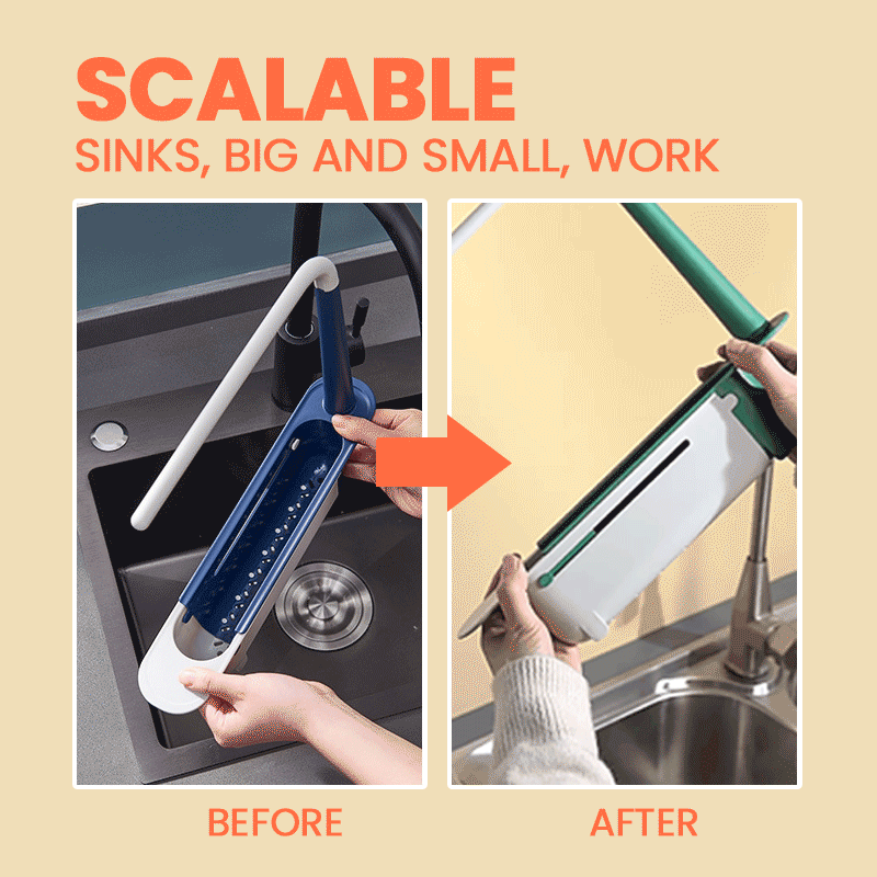 Telescopic 2-in-1 holder for sink storage