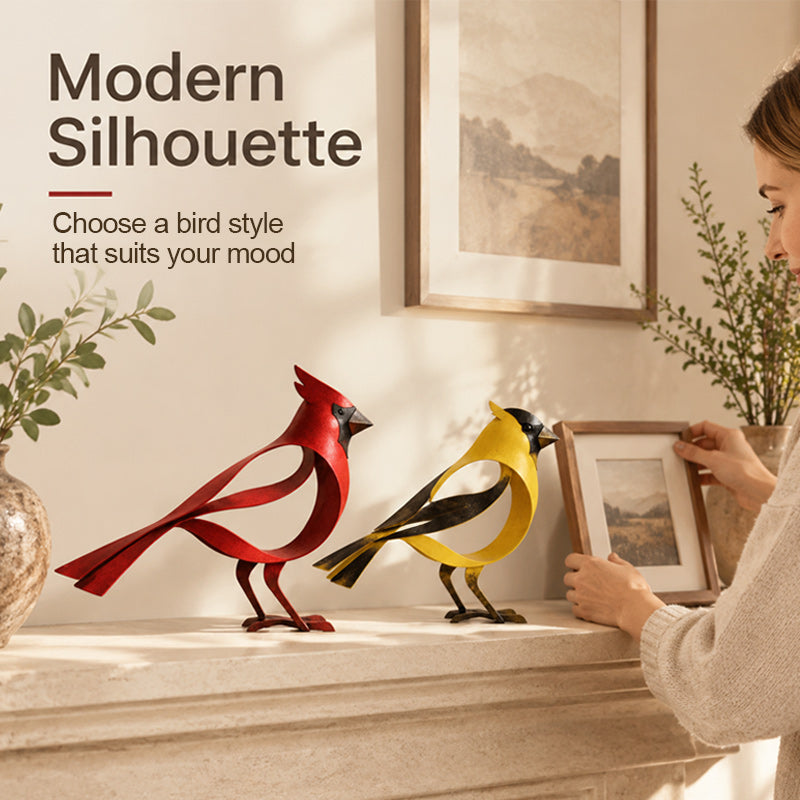 🕊️✨ Metal Bird Sculpture — Modern Openwork Design for Home Decor