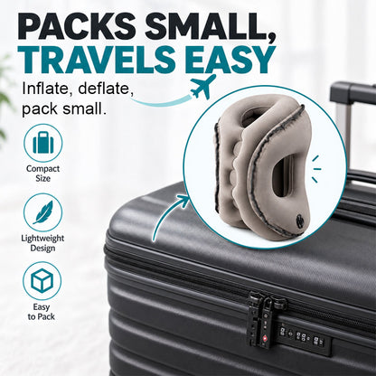 ✈️💤 Portable Inflatable Airplane Sleep Pillow — Forward & Side Rest Support