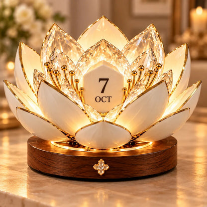 🌸 Automatic Blooming Perpetual Calendar — Flower Calendar That Shows the Date with Warm Ambient Light