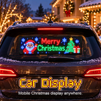 🎅🚗 Animated LED Car Display — App‑Controlled Festive Window Screen, USB‑C Powered