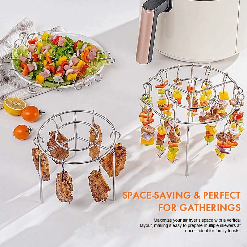 🔥 Air Fryer Skewer Rack | 360° Even Cooking, Crispy & Juicy! 🍢