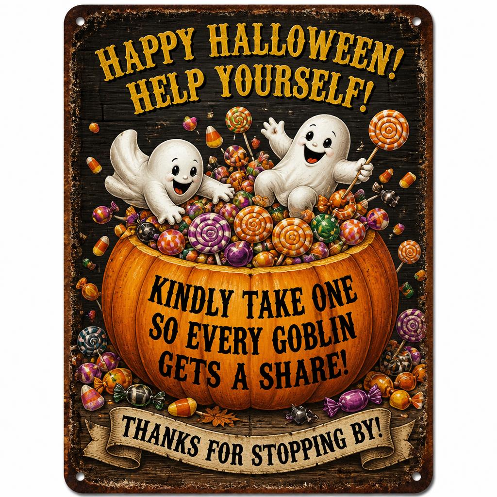 👻 Enjoy the Party! Keep the Magic Alive for Every Kid with This Vintage Halloween Porch Sign 🎃