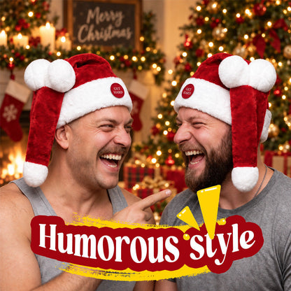 🎅😂 Funny Moving Santa Hat — Button-Activated Christmas Party Gag Gift