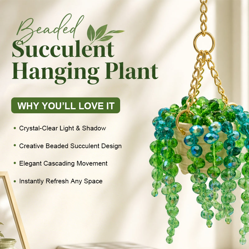 ✨Sun-Kissed Beaded Succulent Car Charm☀️