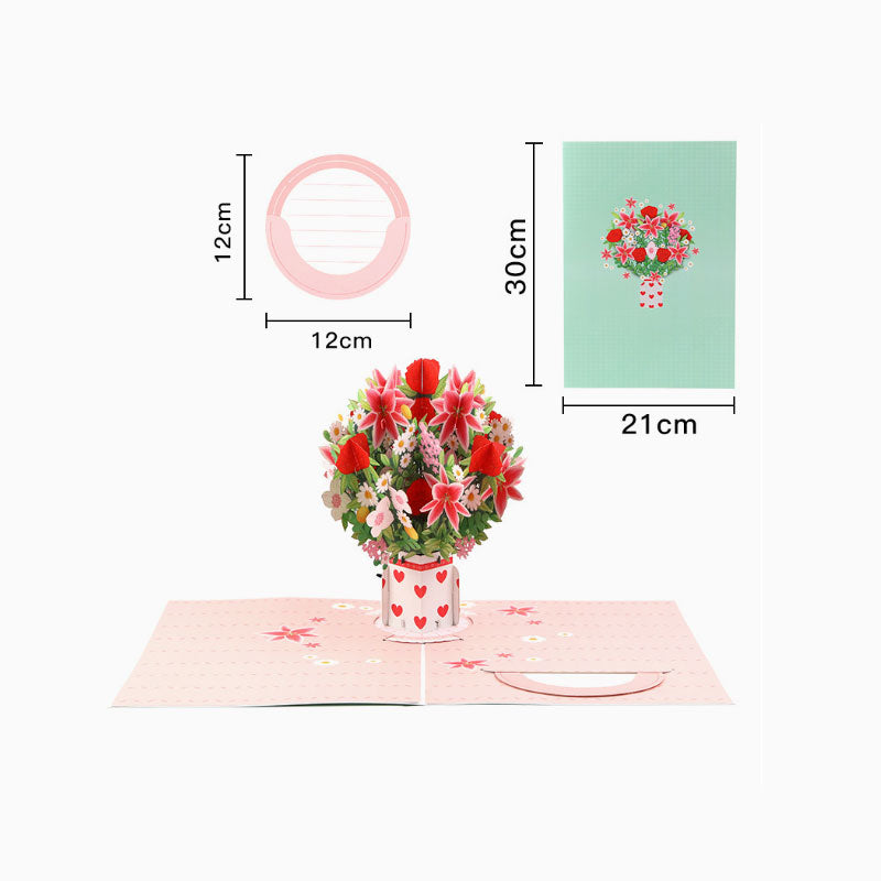 2-in-1 gift and decoration for any occasion 🌸 3D flower bouquet pop-up card