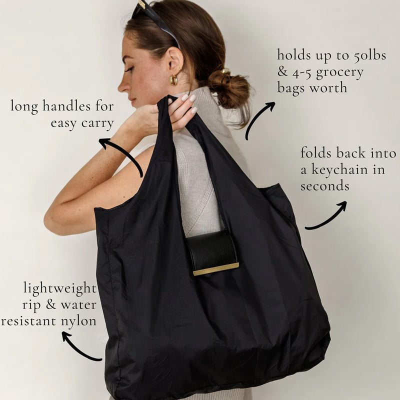 👜✨ The Keychain Tote: Foldable Portable Shopping Bag & Bag Charm! 🔑