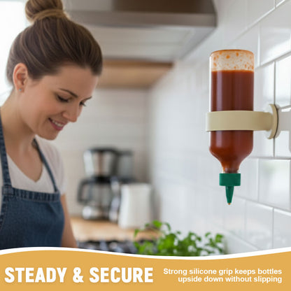 🍯 "No Drop Left Behind" Silicone Bottle Holder: Zero Sauce Waste & Fridge Organizer! 🥫