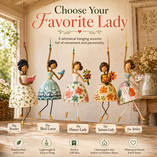💃🌸 A Little Movement, A Lot of Joy — Whimsical Dancing Lady Hanging Ornament