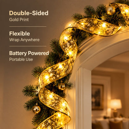 🎄 Christmas LED Ribbon Lights – A Warm Festive Glow for Your Tree