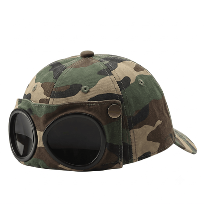 🤣 Aviator Style Baseball Cap — Unique Sunglasses Slots & Vintage Metal Details! 🧢✨