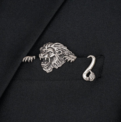 🐊✨ Sculptural Animal Metal Pocket Square