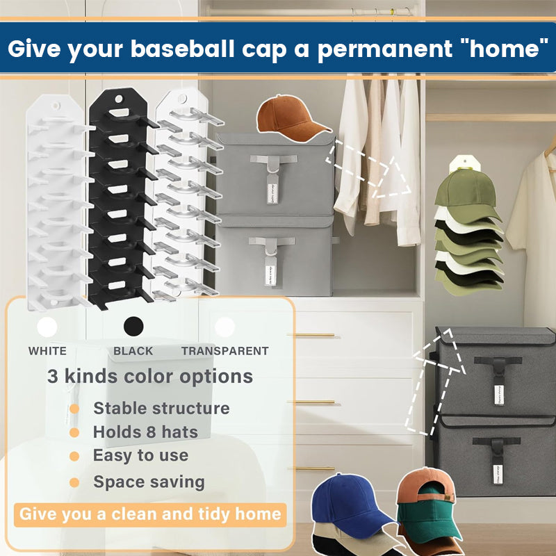 🧢 Hat Wall Storage Rack: Space-Saving Organizer & Dual Mounting Display! ✨