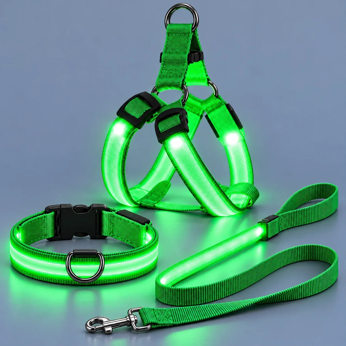 🐕LED Dog Harness & Leash Set — Bright Night Walks, Easier to Spot After Dark