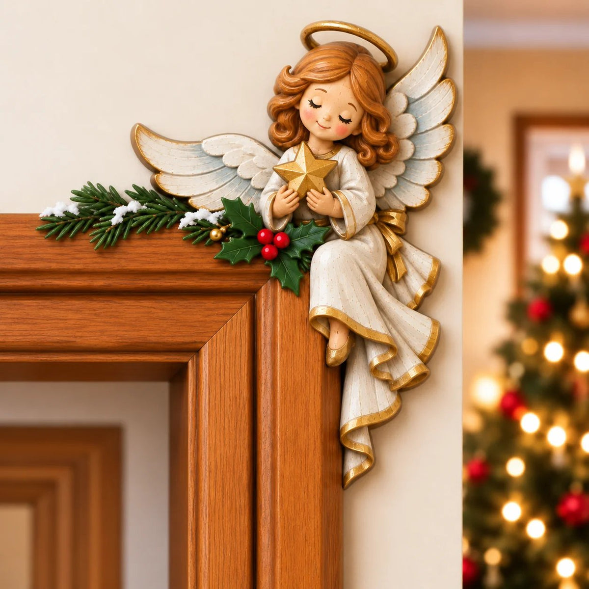 🎄🚪 Christmas Peekaboo Door Frame Corner Decor