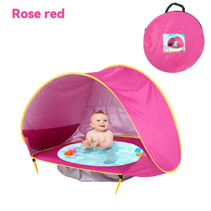 🏖️ Pop-Up Baby Beach Pool Tent: UPF 50+ Sun Shade & Mini Pool! ☀️