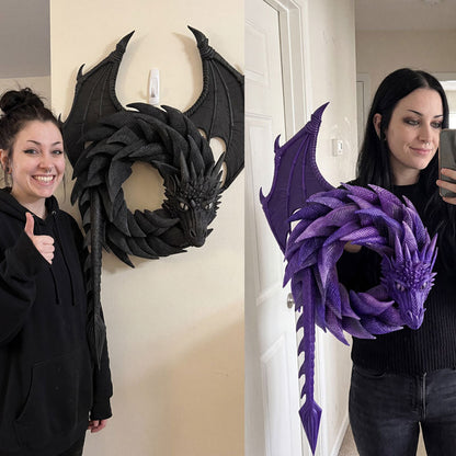 🏰 Handmade Dragon Wreath: Gothic Mythical Beast Front Door Masterpiece! 🐉