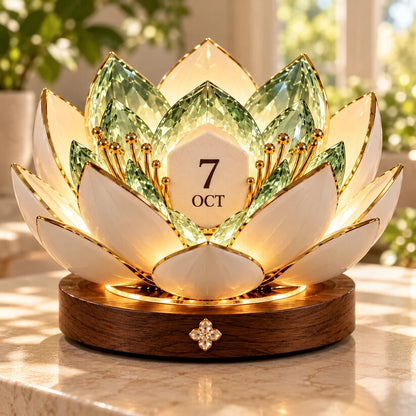 🌸 Automatic Blooming Perpetual Calendar — Flower Calendar That Shows the Date with Warm Ambient Light