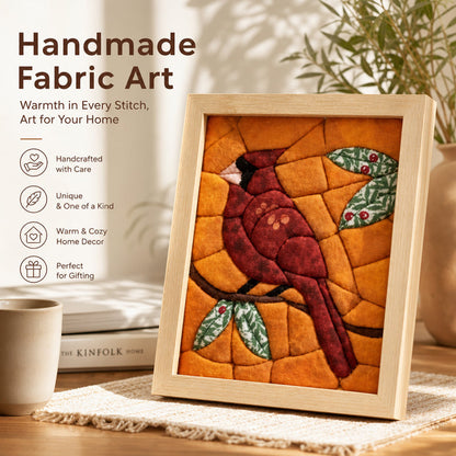 🖼️Rustic Hand-Stitched Framed Patchwork Art! 🌿