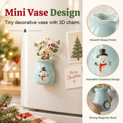 🎄🏺 Christmas Mini Vase Fridge Magnet — Festive 3D Holiday Accent for Magnetic Surfaces