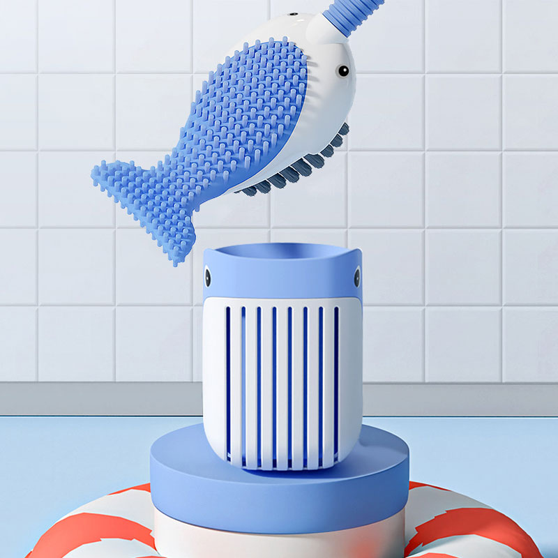 Wall-Mounted Suction Cup Toilet Cleaning Brush Set